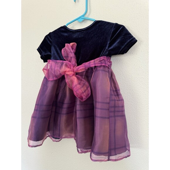 Brooke Lindsay Made In The USA Girls Velvet Tulle Purple Dress Size 12 Months - Picture 8 of 14